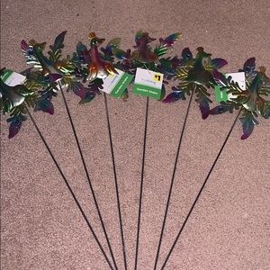 Peacock garden stakes lot